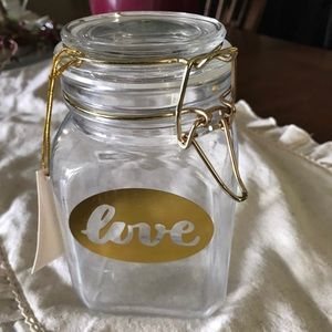 Glass latch top canister love logo baler top